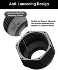 Close-up of anti-loosening design in Multi Size Nylon Waterproof Cable Gland Kit with IP68 Cord Grips featuring internal locking tabs.