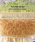 Vertical Hydroponic Garden Tower With Wheels And Metal Shelf All In One Sprouts Growing Kit showcasing root structure.