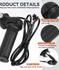 Full Twist Throttle With 2 Keys Plug And Play For Ridstar Q20 Series, waterproof e-bike throttle, anti-slip grip shown
