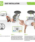 Installation steps for 12 Pack 6 Inch LED Recessed Lights With Integrated Junction Box, 15W 1067 Lumen, CCT Selectable