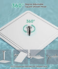 Sixteen Inch Rain Shower Head With High Pressure Rainfall Large Waterfall Design Ultra Thin Profile Water Saving Polished Chrome top view