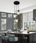 Three Light Mason Jar Pendant Lights For Kitchen Island Farmhouse Chandelier Ceiling Mount Black Rustic Hanging Lighting