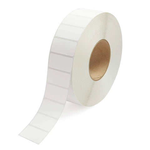 2x1 Inch Thermal Transfer Labels On 3 Inch Core, Perforated, 4 Roll Pack With 5440 Labels Per Roll, Industrial Printer Ready, Ribbon Required, Not Dymo Compatible, Ideal For Zebra Datamax Sato Intermec, Permanent Adhesive, Made In USA roll
