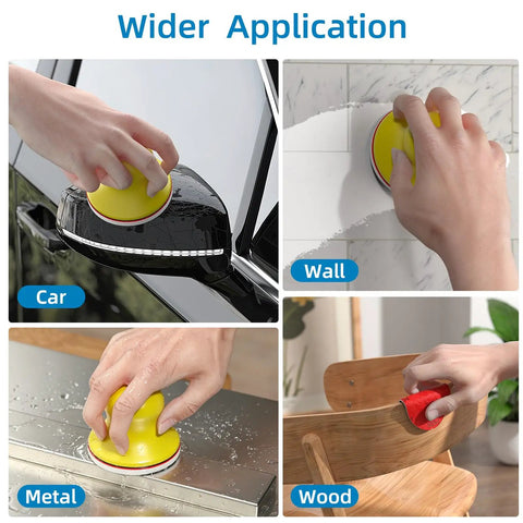 32-Piece 3-Inch Hook And Loop Sanding Sponge Discs Kit used on car, wall, metal, wood surfaces.