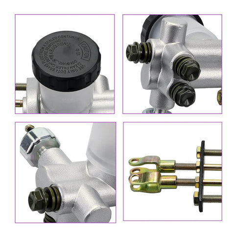 Heavy Duty Go Kart Hydraulic Brake Master Cylinder Replacement For 90cc To 250cc Go Karts And ATVs Aluminum Alloy Construction
