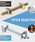 Image showing two styles of DIY Friendly Countertop Miter Bolt Kit 5 Pack M8x100mm Draw Bolt Connector For Butcher Block Furniture Joints.