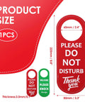 Durable PU Leather Do Not Disturb And Please Knock Door Knob Privacy Sign, Double Sided Green Red For Office, Clinic, Dorm