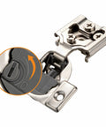 20 Pcs Half Inch Overlay Soft Close Cabinet Hinges With Built In Damper And 4D Adjustment System For Vertical Horizontal Depth And Closing Speed 35mm Cup Diameter And 11.5mm Cup Depth Included Screws For Easy Silent Cabinet Door Closure nickel-plated hinge close-up