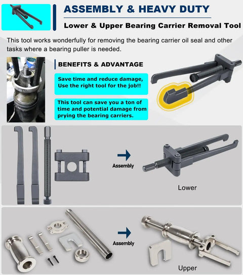 Three Piece Outboard Bearing Carrier Puller Set With Fuel Filter Water Separator Wrench assembly instructions.