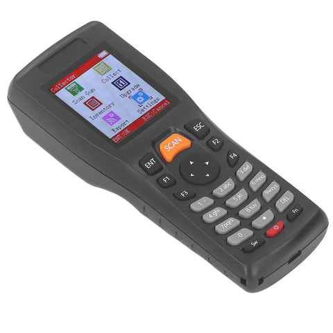 1D Barcode Scanner Portable Data Collector With 2.2 Inch Color Screen showing menu for inventory and scanning uses.