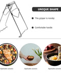 Heavy Duty No Burn Bowl Gripper Slick Stainless Steel Heat Resistant Pot Tongs Non Slip Dish Lifter for secure lifting.
