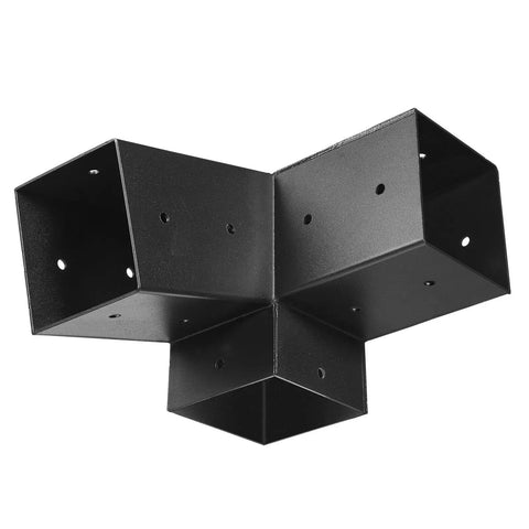 Killer Quality Carbon Steel Pergola Brackets Made To Fit 4x4 Wood Posts Like A Champ With Solid 3 Way Slanted Hardware Plus Rugged Screws And Base Plates For Backyard Deck Builds, black angled bracket for pergola support.