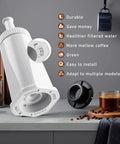 Prime Replacement Water Filter Cartridge For Breville Espresso Makers Dead On Fit For Barista Touch Bes880 And Oracle Series, shown with black connector.