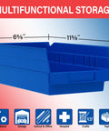 Heavy Duty Red Plastic Shelf Bins 12 Pack For Garage Closet And Drawer Organization 12 By Six Point Five By Four Inches Fits 12 18 And 24 Inch Shelves Sturdy Stackable Bins Ideal For Garage Cabinets Drawers And Workbenches