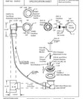 Heavy Duty Cable Driven Bath Waste Drain Assembly With Twenty Seven Long Cable And Solid Brass Handle Fits One Half Schedule Forty PVC Pipe Featuring Smooth Pop Up Stopper Valve And Tight Strainer Plate For Hassle Free Bathroom Updates Specification Sheet Diagrams