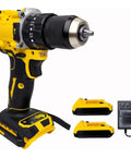 20V Max Brushless Drill And Impact Driver Combo Kit With Two Batteries, featuring keyless chuck and ergonomic grip.