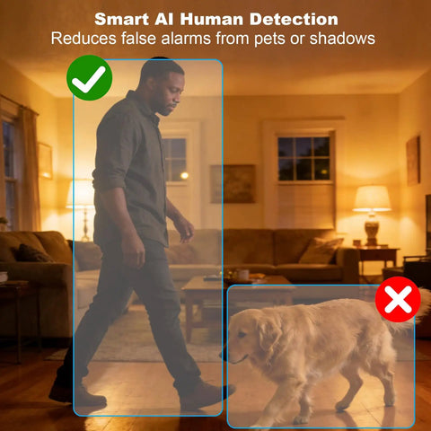 Demonstration of Smart AI Human Detection by 4G LTE Cellular Security Camera Indoor No WiFi Off Grid With Long Standby Battery Life