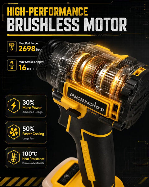 Heavy Duty Brushless Electric Rivet Gun Cranking Out 2698 Pounds Of Raw Power Cordless Rivet Tool showcasing high-performance motor details.