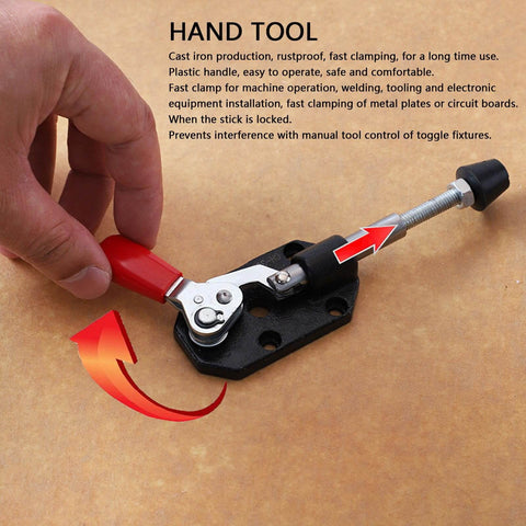 Two Pack Left And Right Push Pull Toggle Clamps With Quick Release For Woodworking Jigs And Fixtures Pocket Hole Jigs Welding And Metalworking Pro Grade Heavy Duty Cast Iron With Comfortable Plastic Grip For Smooth One Hand Operation