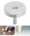 6Pcs Adjustable Furniture Leveling Feet For Tables And Wood Legs, Heavy Duty Iron And Plastic Construction With M8 Thread, Easy Install No Sweat Stability Boosters For Home And Office, Fits Most Furniture, white threaded foot