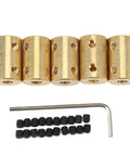 Premium Five Piece RC Brass Shaft Coupling Kit For 5Mm To 5Mm Universal Motor Connectors with screws and tool.