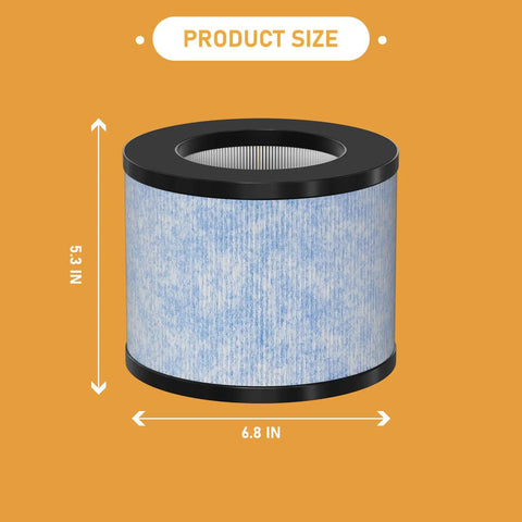 C102 MA-01CW True HEPA Replacement Filter for Miko Ibuki C102 Air Cleaner Purifier and Okaysou AirMic4S, 5.3 x 6.8 in size