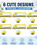 School Bus Magnetic Name Tags Set With Sixty Reusable Dry Erase Labels For Desks Lockers Whiteboards And Classrooms display