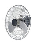 WTKZHNGTWT Ceiling Fan(US) close-up view of radiator fan with metal grill and three plastic blades.