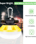Heavy Duty 10000 Lumen LED Construction String Lights for Jobsite, 100 Ft Total Length with 10 Ultra Bright Lamps, IP65 Industrial Grade.