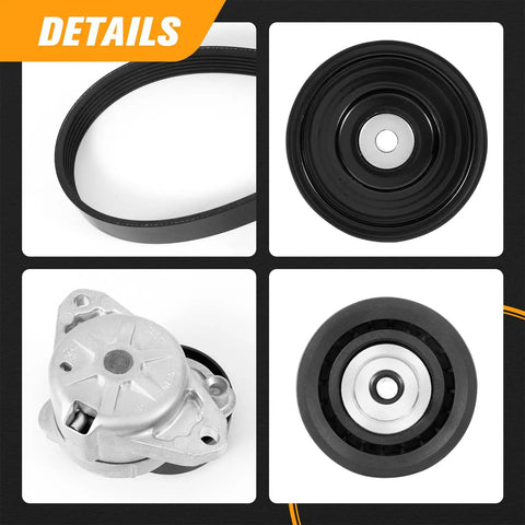 Engine Drive Belt Tensioner Idler Pulley Kit For Mercedes-Benz V-Ribbed Serpentine Belt Replacement product components