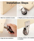 Installation steps for Lift Heavy Loads Without Breaking A Sweat Using 4 Piece Heavy Duty Caster Wheels Locking Brakes on furniture.