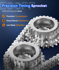 Ford 4.6L Windsor Timing Chain Kit with crank sprocket and guide rails, shown in precision design and low noise operation.