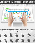 Capacitive Touch Digital Signage Display showing map interaction with hands on a 10-point touch screen for user navigation.