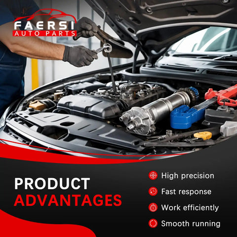 Mechanic working on engine with Faersi auto parts logo, showcasing Mass Air Flow Sensor MAF Replacement For Toyota And Scion Cars OE Style