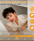 Child peeking out from a cabinet showcasing Silent Closing & Small Angle Closing feature of Four Pack Face Frame Inset Cabinet Hinges Offering Buttery Smooth Slow Close Action Alongside Heavy Duty Three Dimensional Sliding Plates For Seamless Flush Door Alignment.