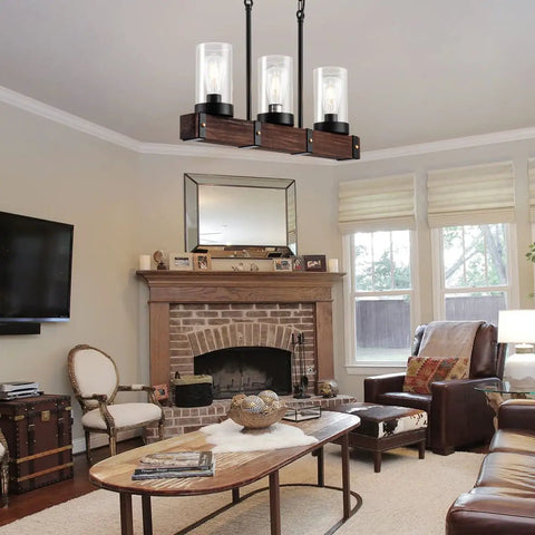 Dark Brown Farmhouse Kitchen Island Light Fixtures With 3 Light Over Table Black Barn Wood Island Lighting in living room