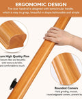 Rock Solid 2 Ft Premium Wood Stair Handrail For Indoor Outdoor Walls showing ergonomic semicircular handle and rounded corners.