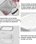 Three Pack Fridge Storage Containers With Lids And Strainer Basket That Keeps Fruits Vegetables Berry And Meat Fresh Longer BPA Free