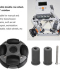 48mm omni directional robot wheels with shaft couplings and screws, ideal for smooth movement in robotic and automation projects.
