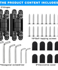 Product components for Hidden Door Hinges 6 Inch Heavy Duty 2 Pack Concealed 3D Adjustable Butt Hinges With 180 Degree Swing And 88 LB Capacity