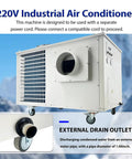 Rock Solid Industrial Air Conditioner Portable Commercial Spot Cooler 220V 61000 Btu 7200W with external drain outlet.