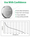 10 Pack SR621SW 364 Watch Battery Silver Oxide Button Cell 1.55V with voltage discharge graph and safety details.