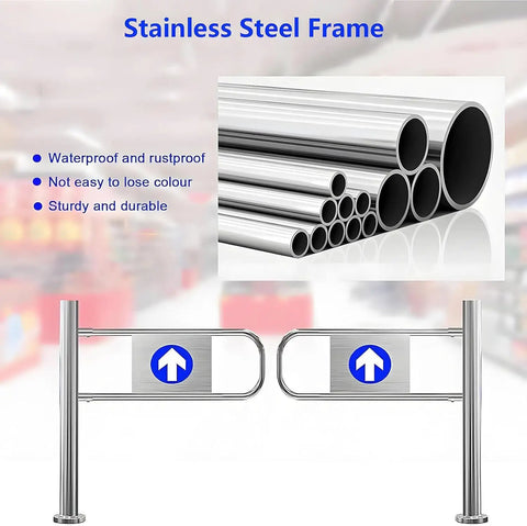 Heavy Duty Spring Loaded Swing Gate With No Fuss Auto Close Action And Hardcore Stainless Steel Construction For Bulletproof Warehouse Security And High Traffic Industrial Entry featuring stainless steel frame and durable design.