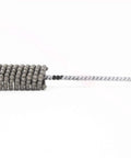 Side view of FLEX-HONE 1-Inch Aluminum Oxide Honing Tool With 240 Grit for soft metals, featuring twisted shank and abrasive balls.