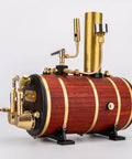 Copper Horizontal Steam Boiler With Insulation And Double Combustion Tube System, 850ml Capacity For Model Ship Engines, side view