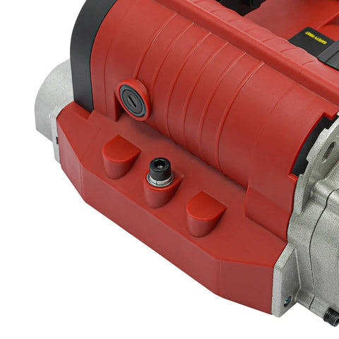 Close-up of Heavy Duty Electric Wall Planer Chisel 4580W Motor Hits 3500 RPM control panel and depth adjustment knobs.