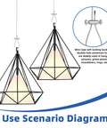 Hanging light fixtures showcasing Beefy Heavy Duty Stainless Steel Wire Rope Clip Clamp Kit With Aluminum Crimping Loop Sleeves 121 Pieces