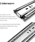 Beefy Heavy Duty 16 Inch Drawer Slides Without Lock 150 Lb Load Capacity Side Mount Full Extension Ball Bearing Cabinet Rail close-up