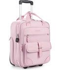 baby pink underseat carry-on luggage with wheels by BAGSMART