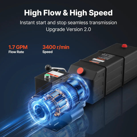 Beefy 15 Quart Hydraulic Pump With 3450 RPM Hydraulic Motor For Car Lift And Portable Vehicle Lift 208 230 Volt 2HP Single Phase Dump Trailer Auto Lift